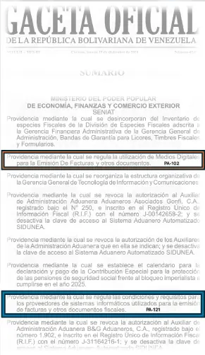 Comparativa de Providencias Administrativas